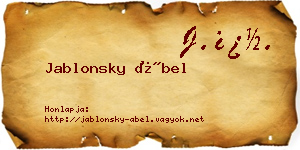 Jablonsky Ábel névjegykártya