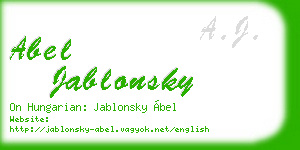 abel jablonsky business card