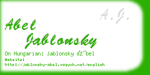 abel jablonsky business card